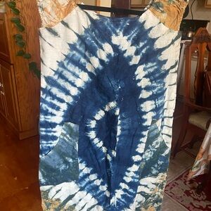 Blue Tie-Dye Sleeveless Dress